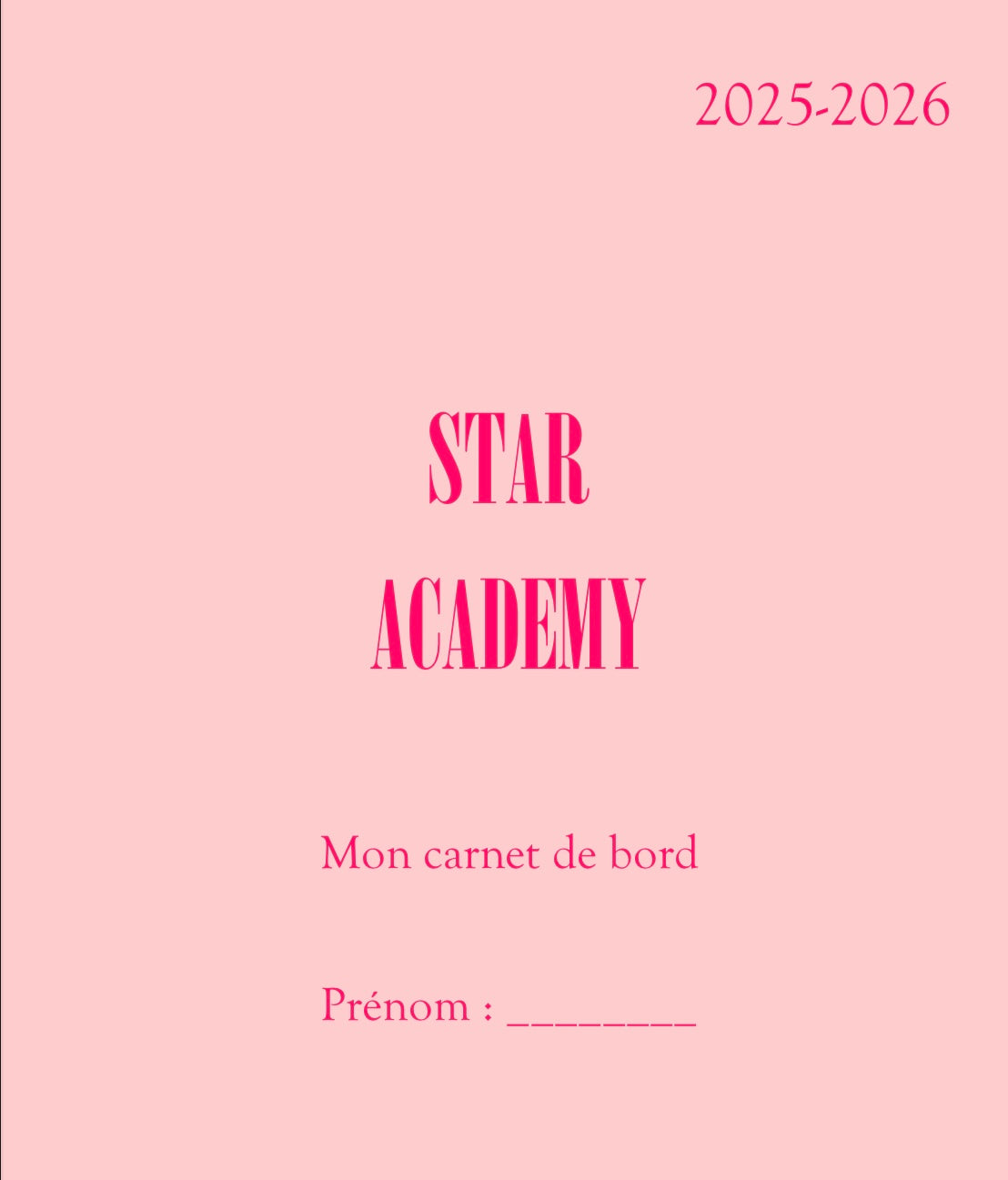 STAR ACADEMY - Carnet de bord
