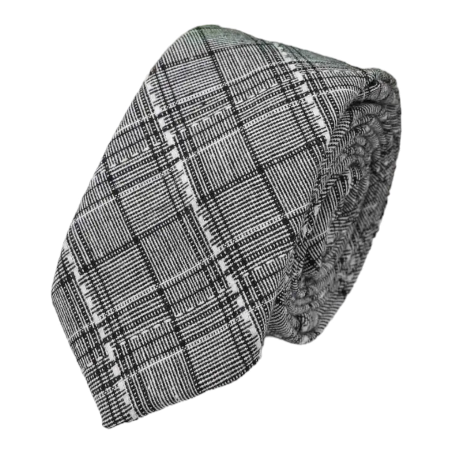 Cravates fines slim à carreaux Gris pour Hommes