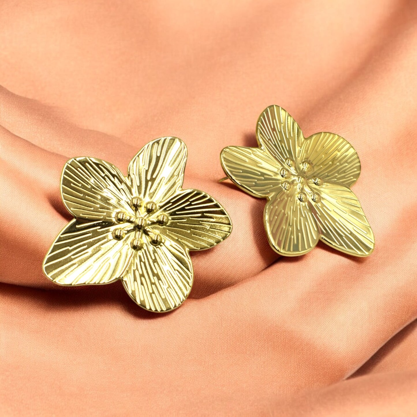 Boucles d’oreilles en Acier inoxydable Fleur - MARGUERITE