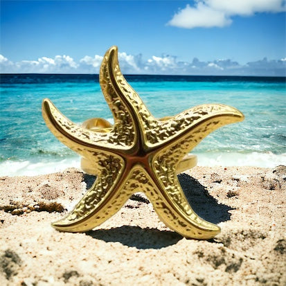 Étoile - Bague d’été étoile de mer ajustable en Acier Inoxydable