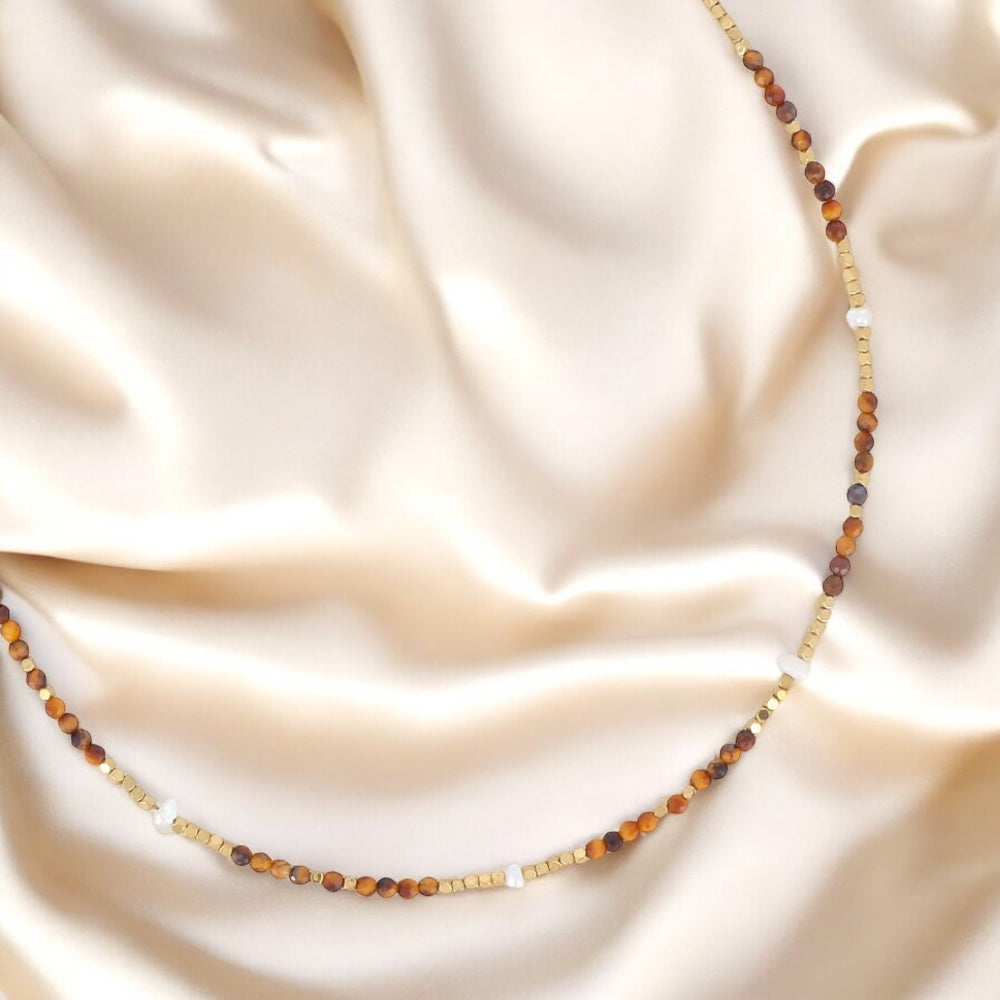 Collier en Pierres Naturelles, et Acier Inoxydable - ARIANNA