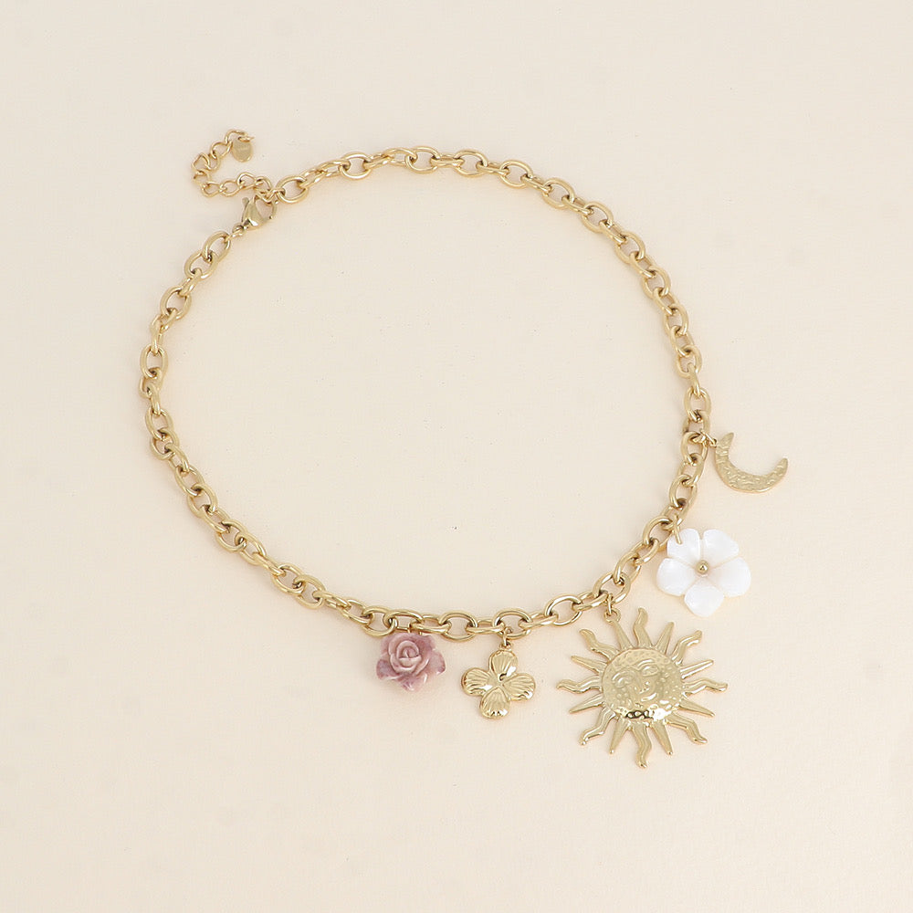 LILAS - Collier à charms breloques en Acier Inoxydable