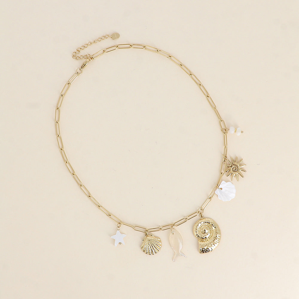 MIA - Collier Breloques en Acier Inoxydable