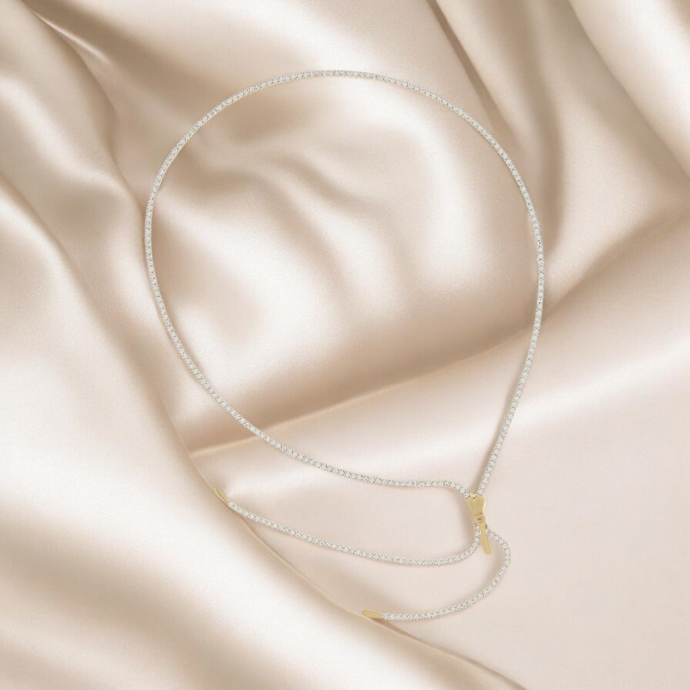 Dos nu- Collier de dos en strass et en Acier Inoxydable