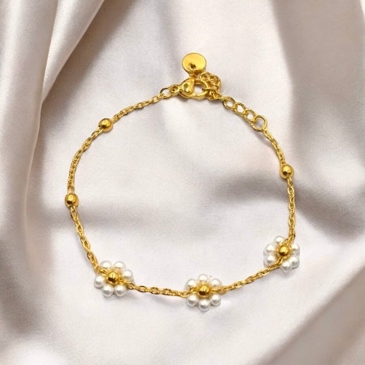 Pivoine - Bracelet fleur en Acier Inoxydable