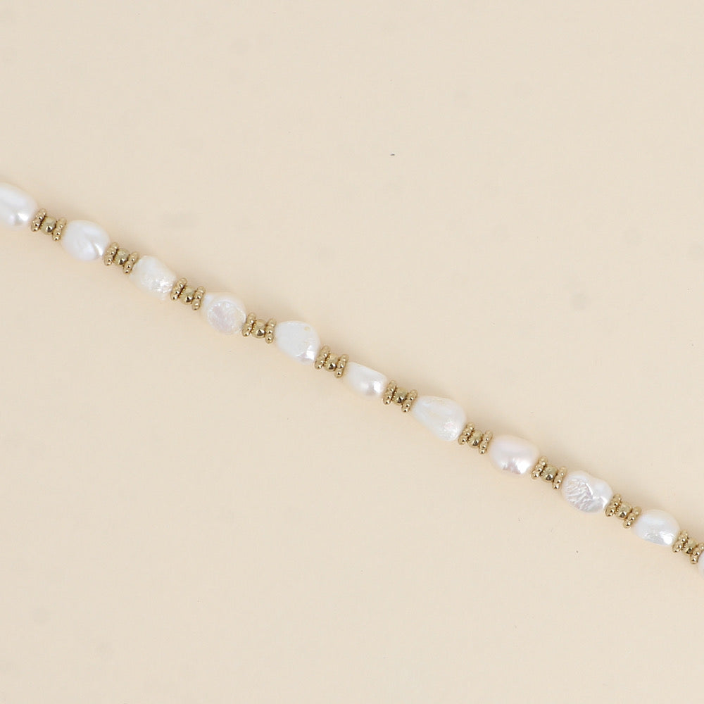 CLÉA - Bracelet en Perles d’eau douces et en Acier Inoxydable