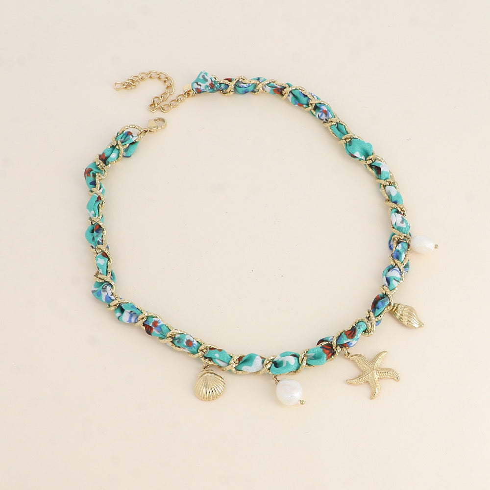 FÉE TURQUOISE - Collier breloque éléments de la mer