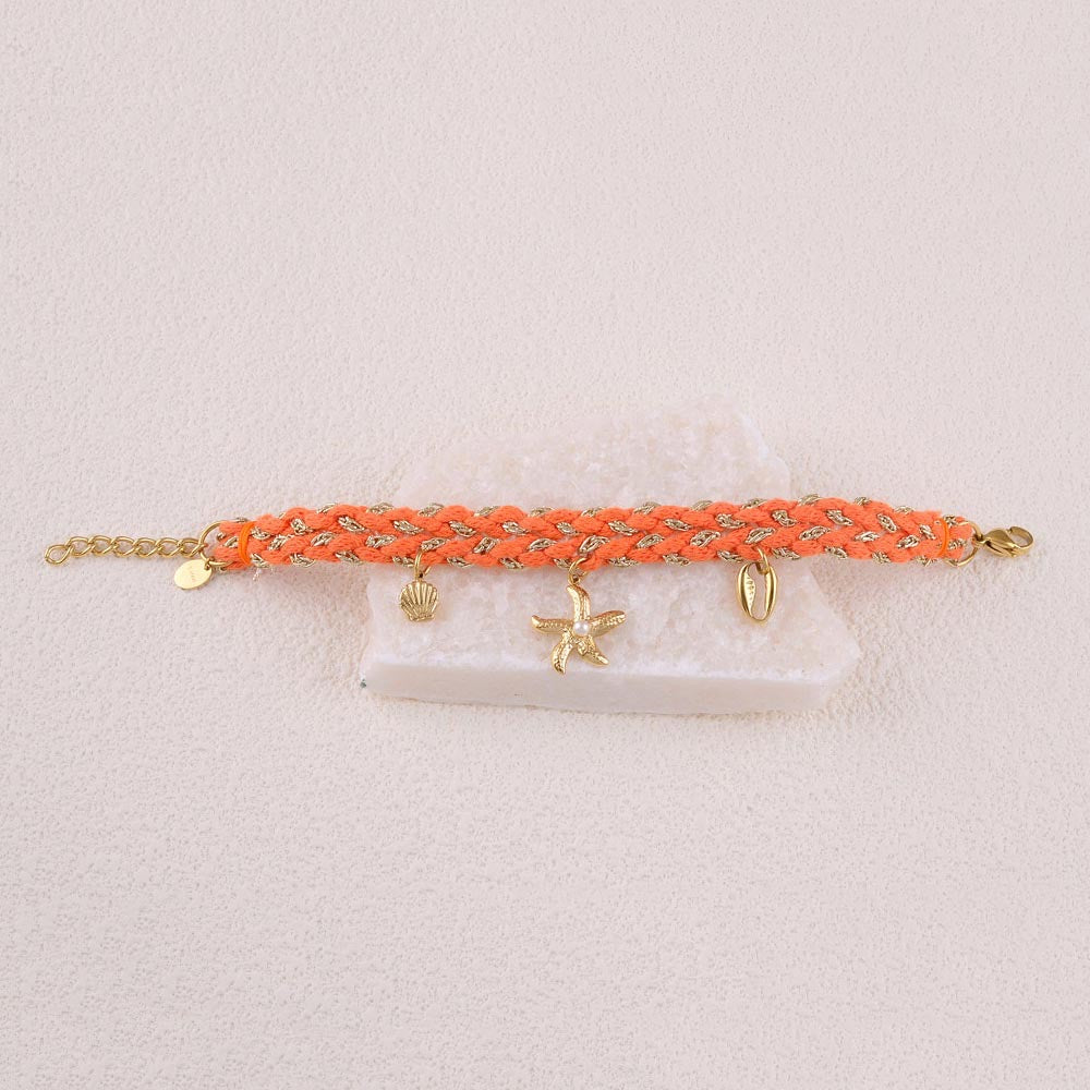 MARTINIQUE- Bracelet breloque orange ou turquoise