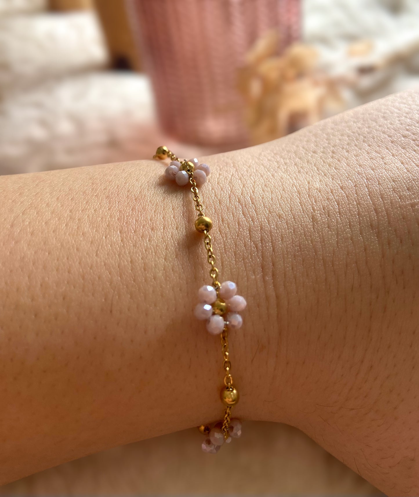 Violette - Bracelet d’été fleur violette en Acier Inoxydable