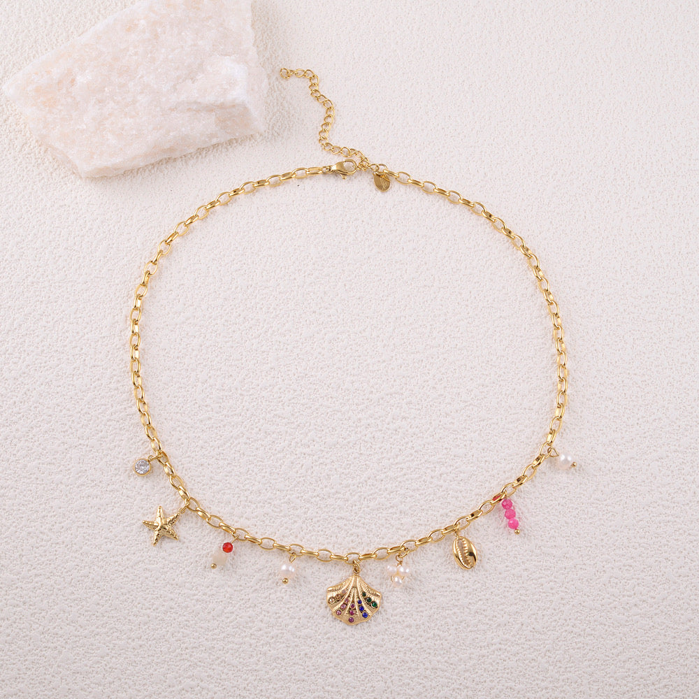 AURA - Collier breloques éléments de la mer
