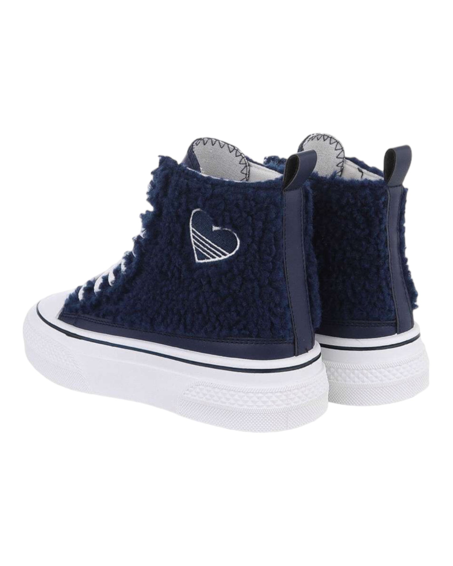 Chaussures style converse Bleu marine à semelles compensés - NuptiaLove