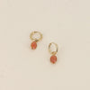 LILOU - Boucles d’oreilles en Pierre de Soleil et en Acier Inoxydable