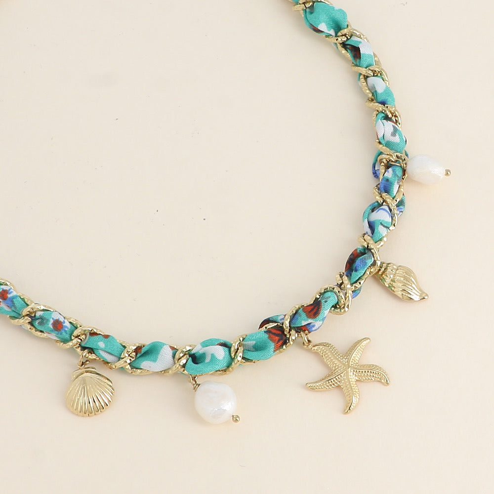FÉE TURQUOISE - Collier breloque éléments de la mer