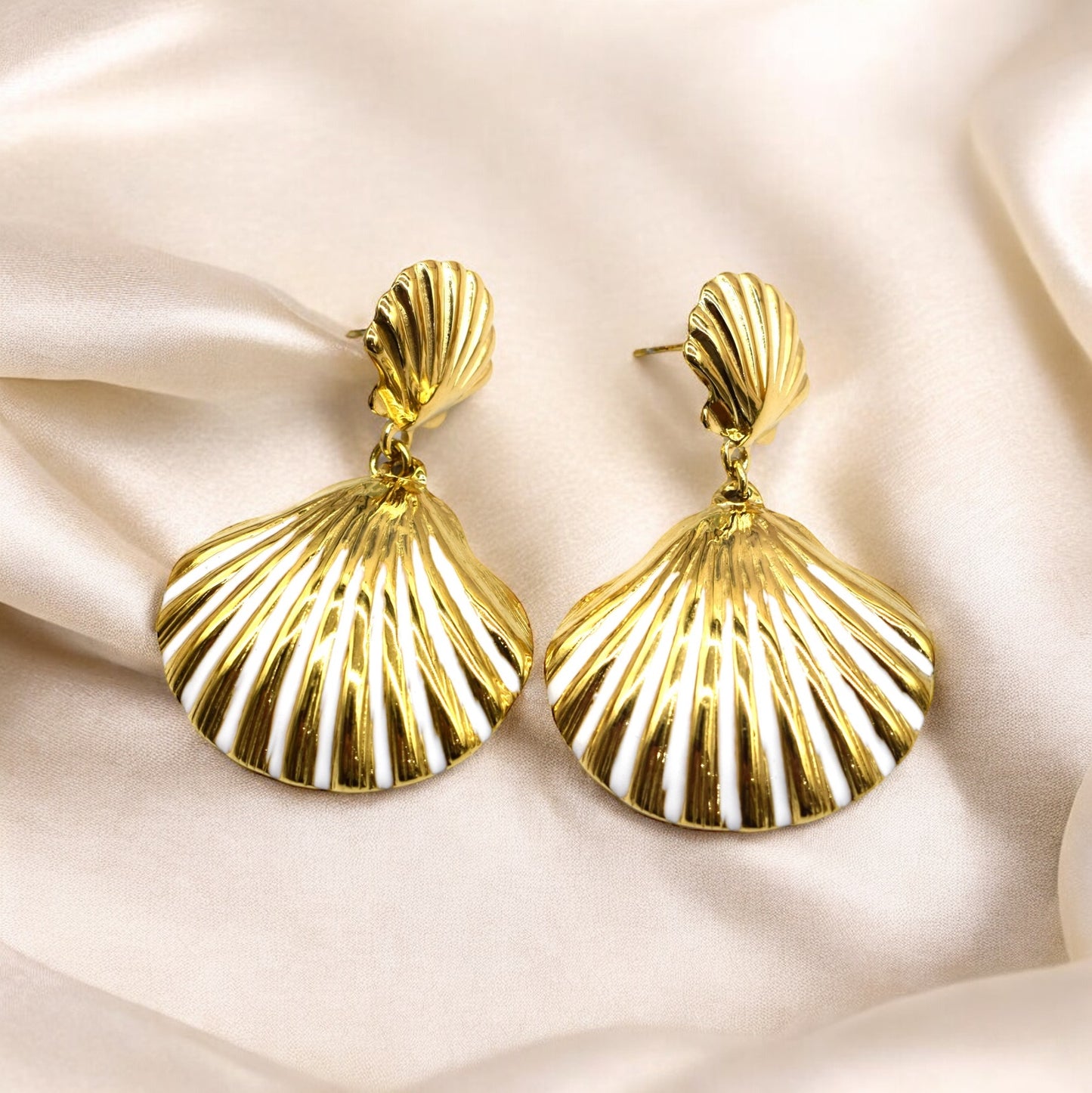 Coquette - Boucles d’oreilles coquillage en Acier inoxydable