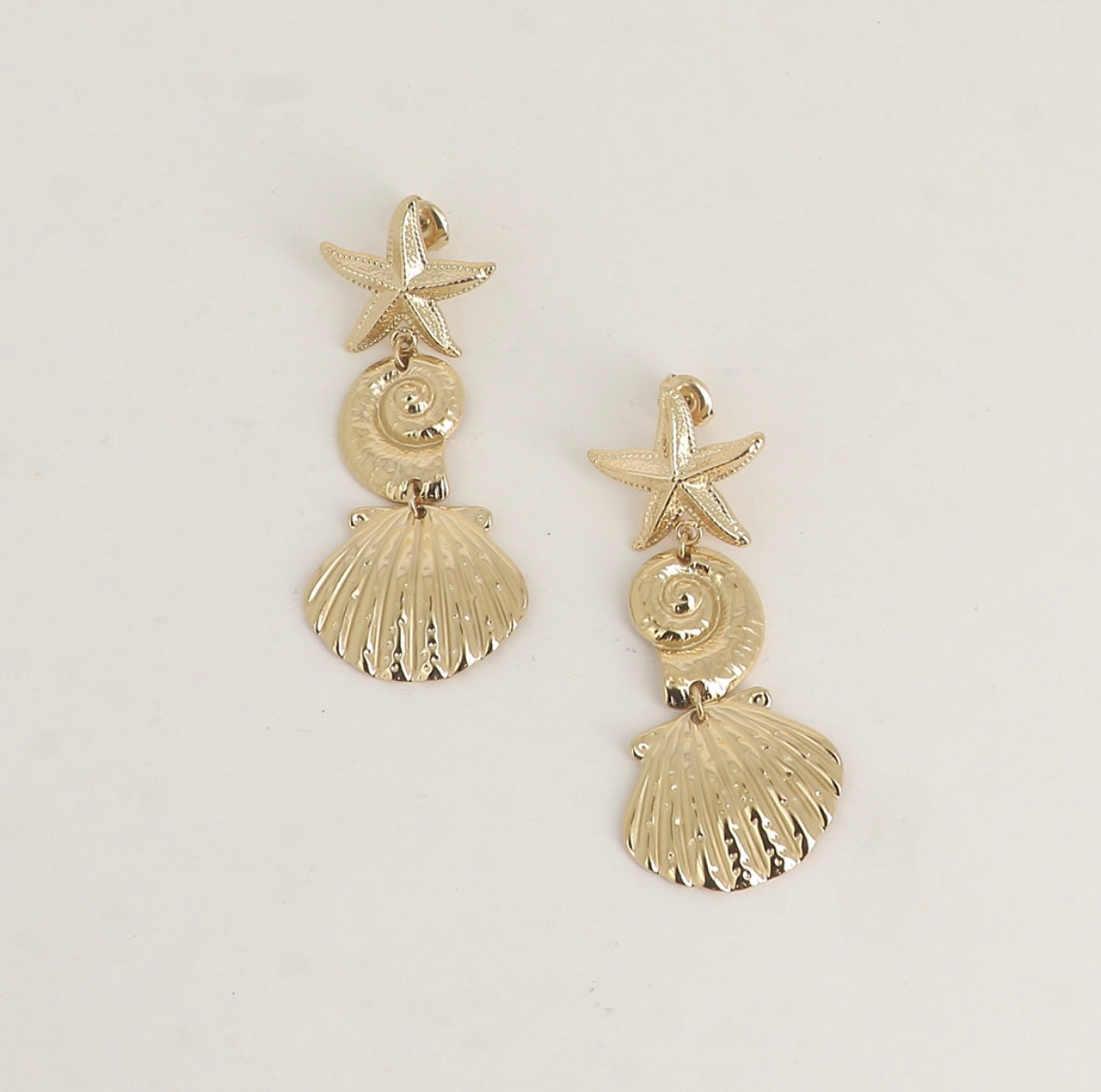 SEEANA - Boucles d’oreilles en Acier Inoxydable coquillage
