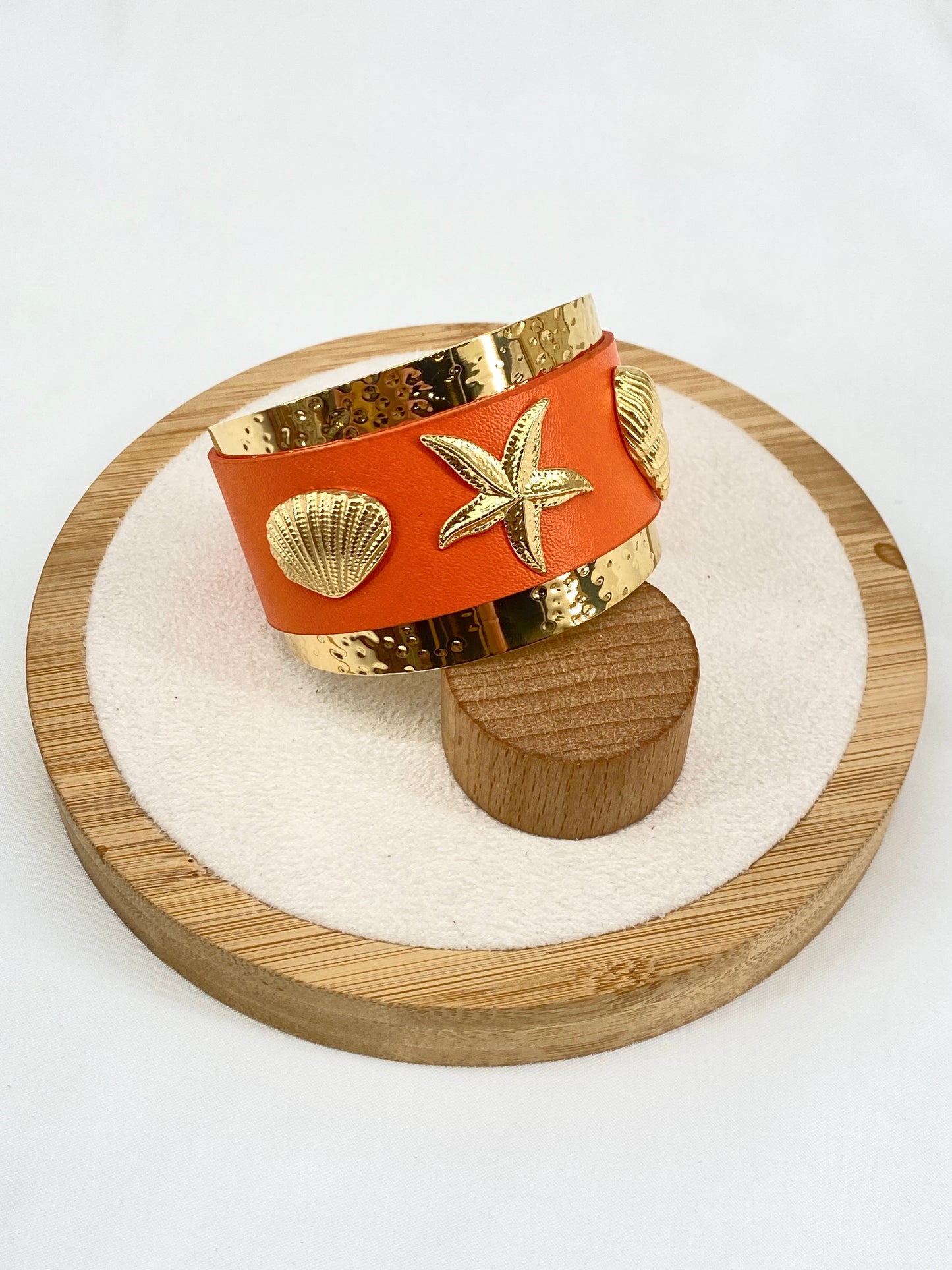 TAHITI - Jonc en Acier Inoxydable 3 coloris - Beige - Orange - Marron