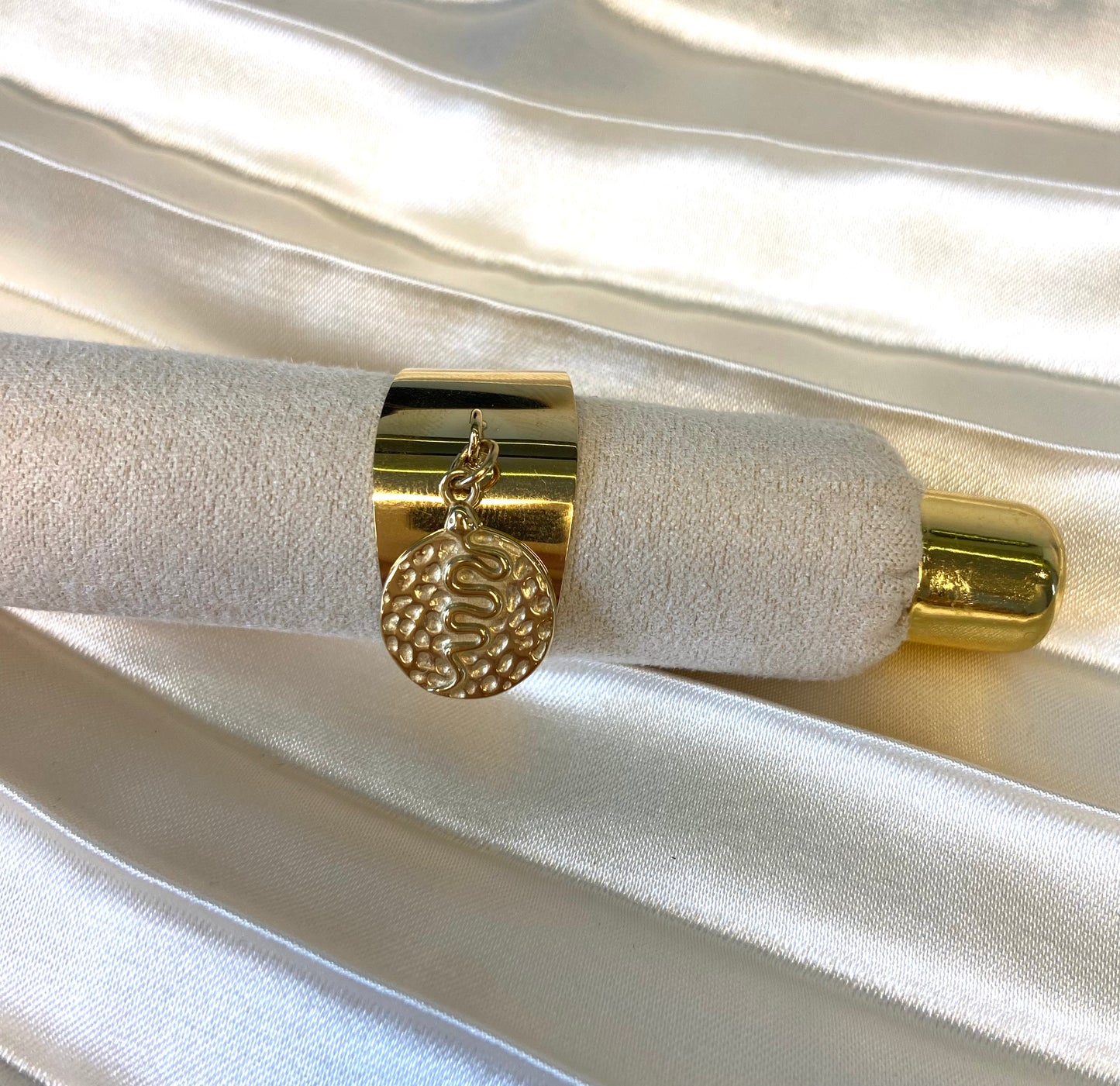 bague breloque en acier femme