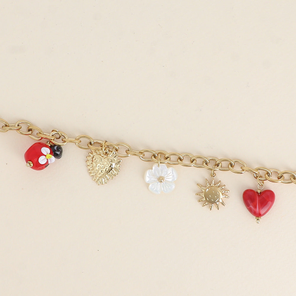 CINEL - Bracelet à charms breloques en Acier Inoxydable