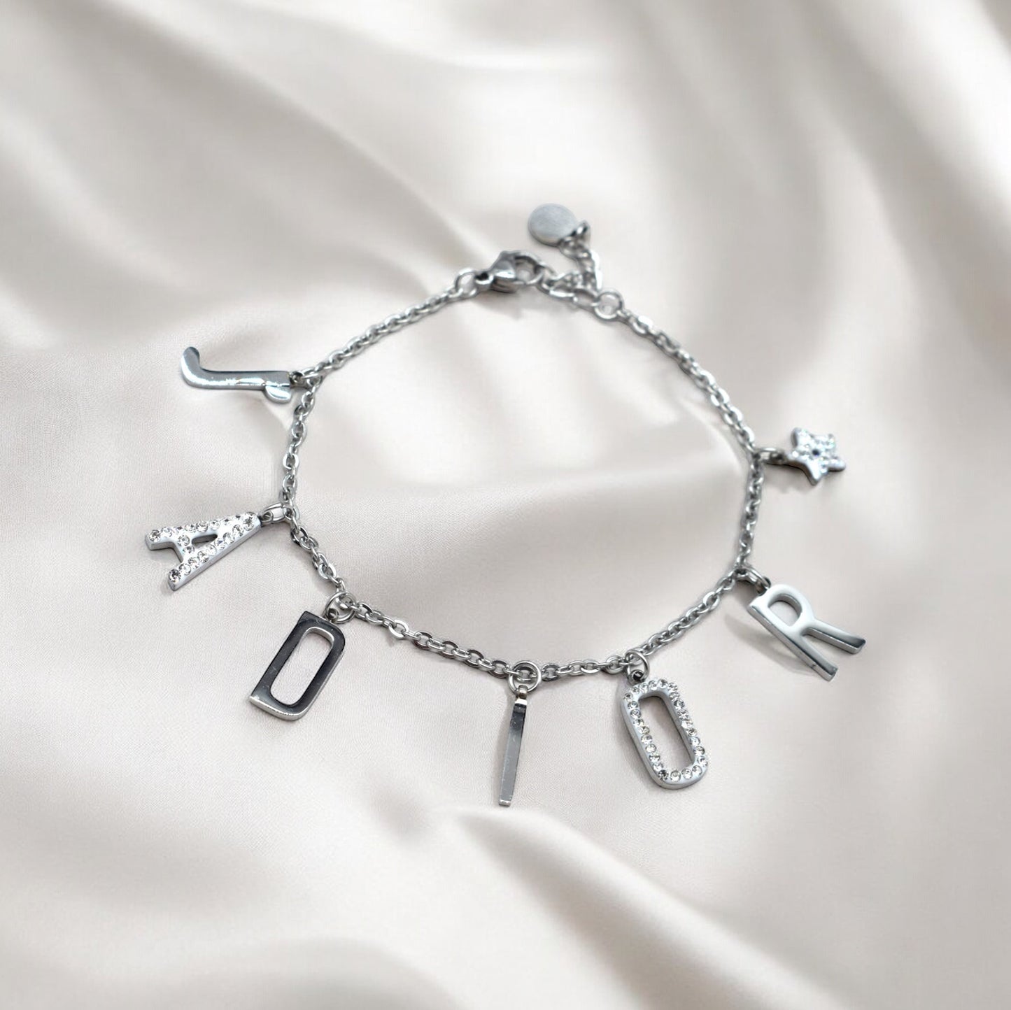 JADIOR - Bracelet Breloques «  Jadior » en strass et en Acier Inoxydable