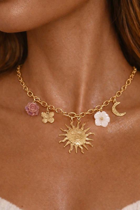 LILAS - Collier à charms breloques en Acier Inoxydable