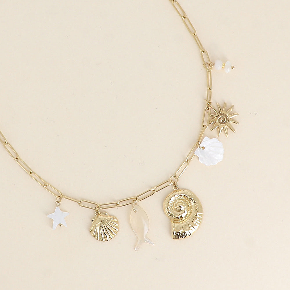 MIA - Collier Breloques en Acier Inoxydable