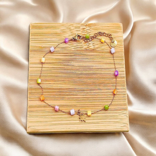 Multicolore - Bracelet de cheville pastel en Acier Inoxydable