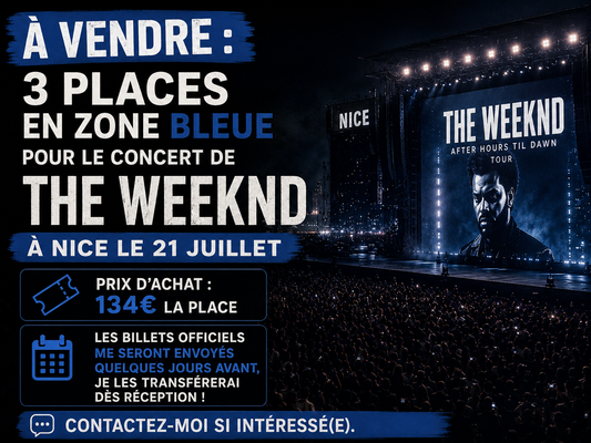 3 places en fosse concert The Weeknd le 21 juillet