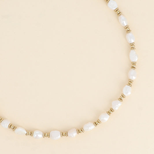 CLÉA - Collier en Perles d’eau douce et en Acier Inoxydable