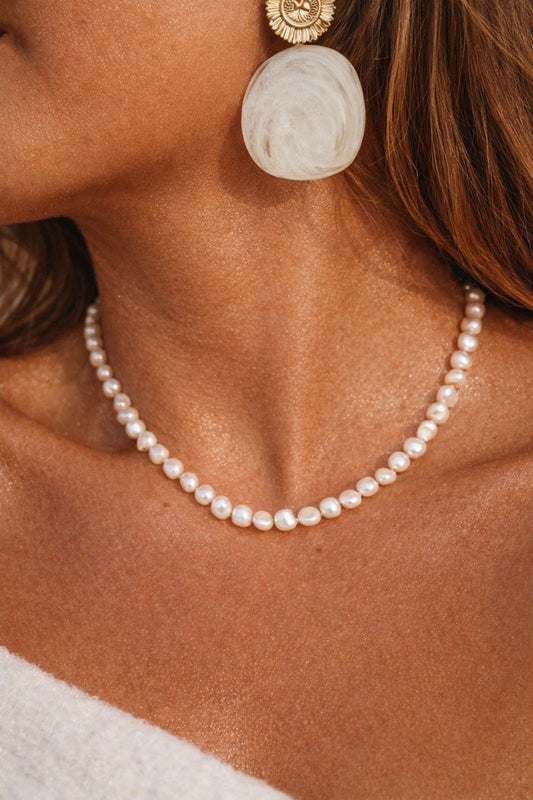 ONDINE - Collier en perles d’eau douces et en Acier Inoxydable