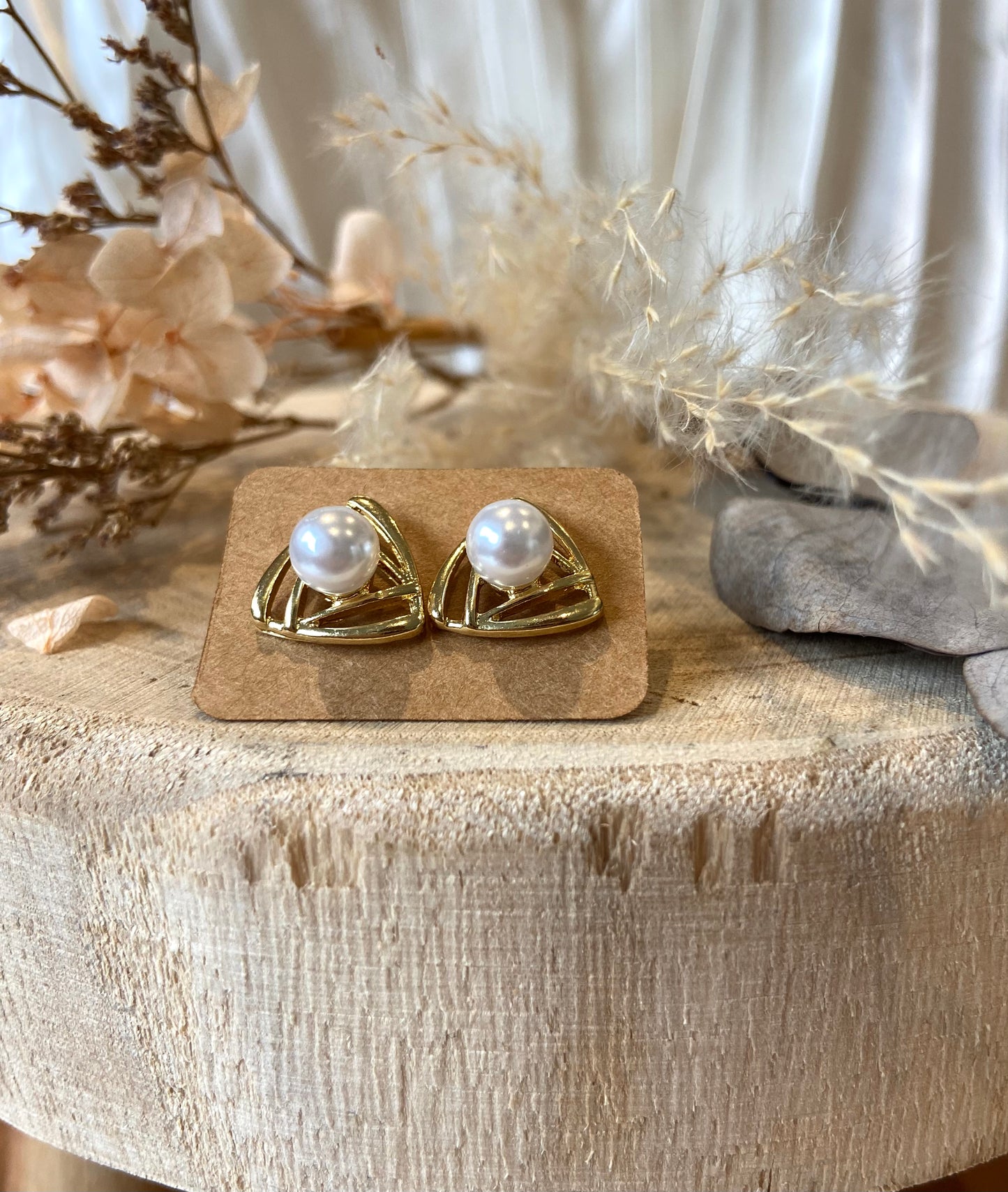 Bella-Boucles d’oreilles en Acier Inoxydable et ses perles ! - NuptiaLove