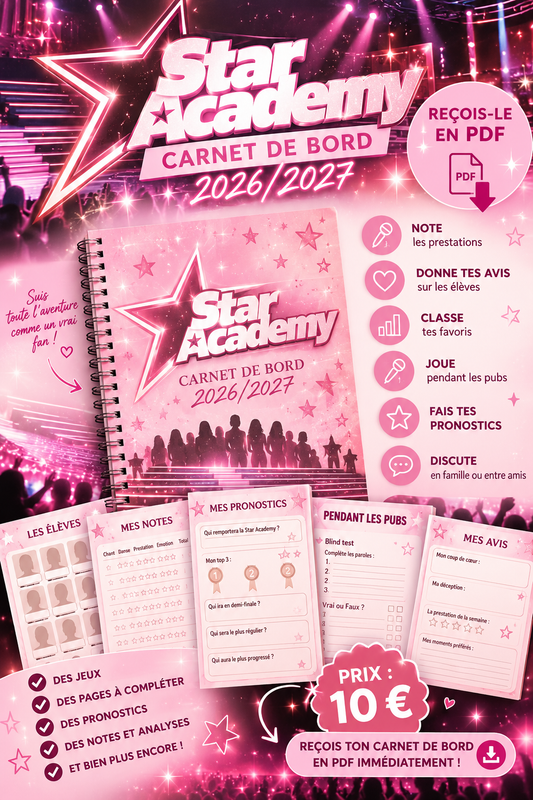 STAR ACADEMY 2026-2027 - Carnet de bord de 132 pages en PDF