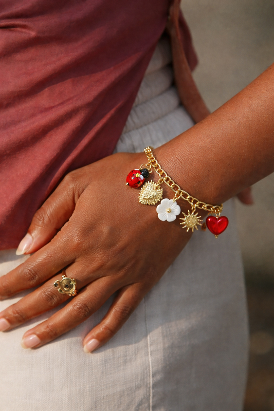 CINEL - Bracelet à charms breloques en Acier Inoxydable