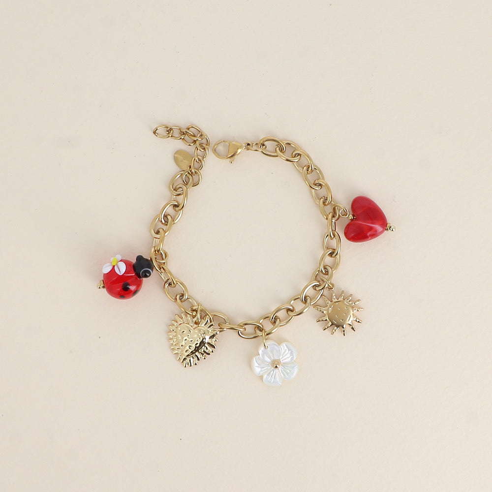 CINEL - Bracelet à charms breloques en Acier Inoxydable