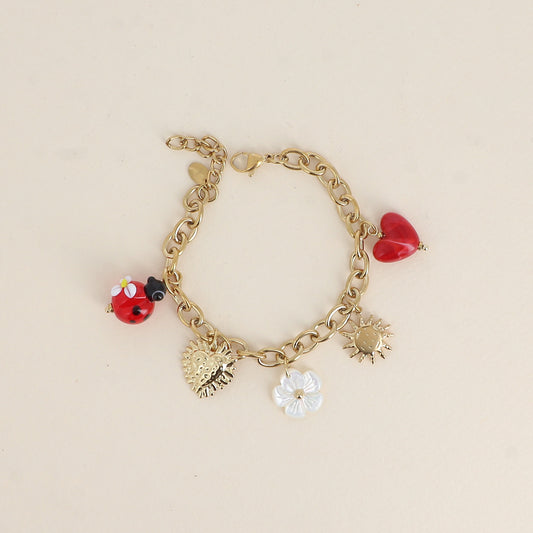 CINEL - Bracelet à charms breloques en Acier Inoxydable