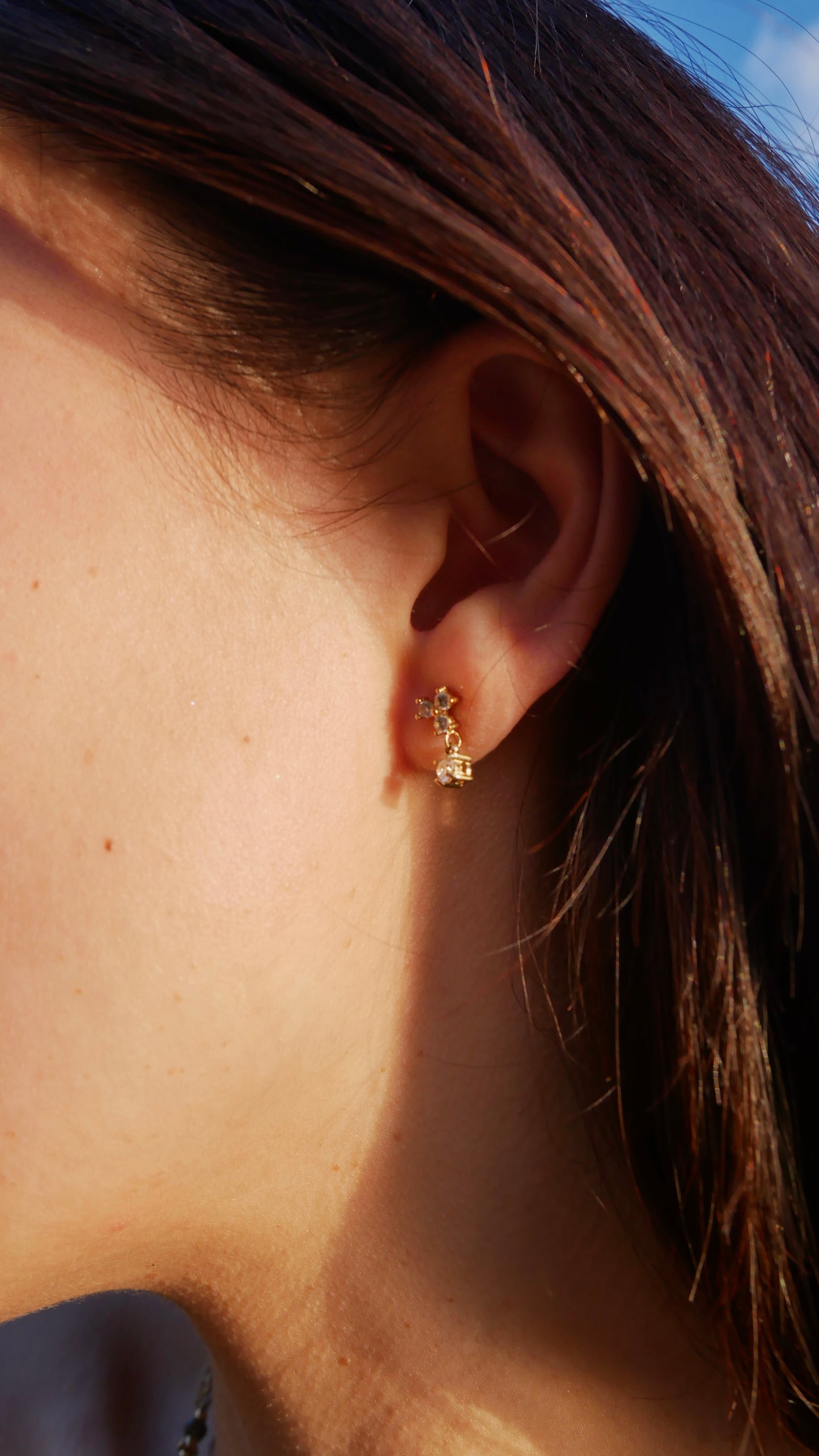 Boucles d’Oreilles en Strass et en Acier Inoxydable - SOANE