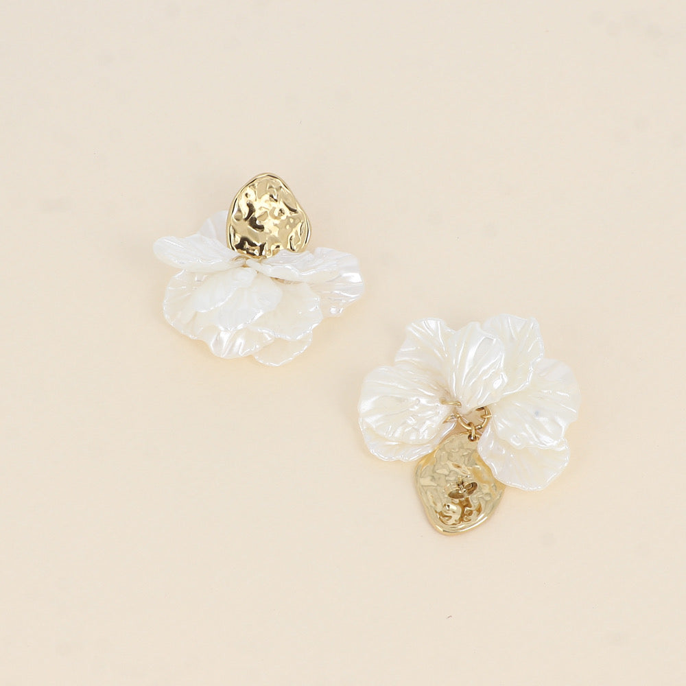 MAÏNA - Boucles d’oreilles en nacres et en Acier Inoxydable