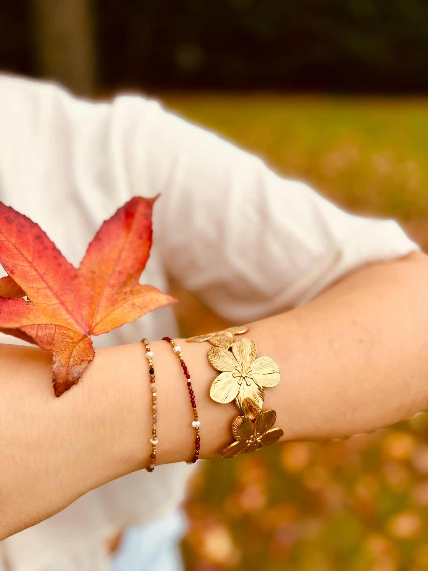 AKASYA - Bracelets en pierre naturelle Agate Indien, en perles d’eau douce et en Acier Inoxydable