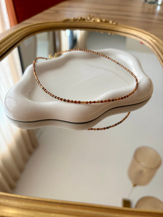 Collier en Pierre Cornaline et Acier Inoxydable - CAPUCINE