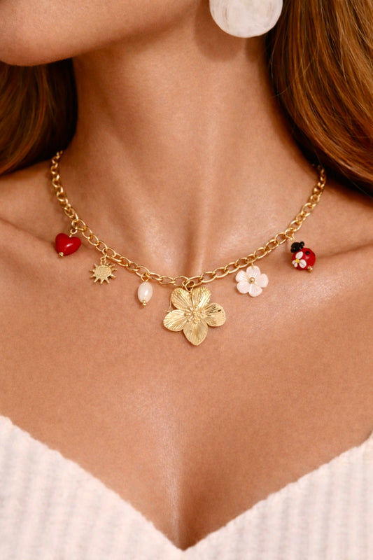 CINEL - Collier à charms breloques en Acier Inoxydable