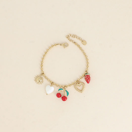 CERISE - Bracelet cerise breloque en Acier Inoxydable