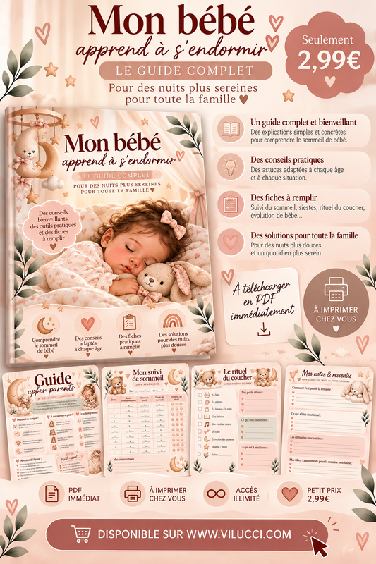 Bébé apprend à s’endormir de 0 à 3 ans en PDF à imprimer
